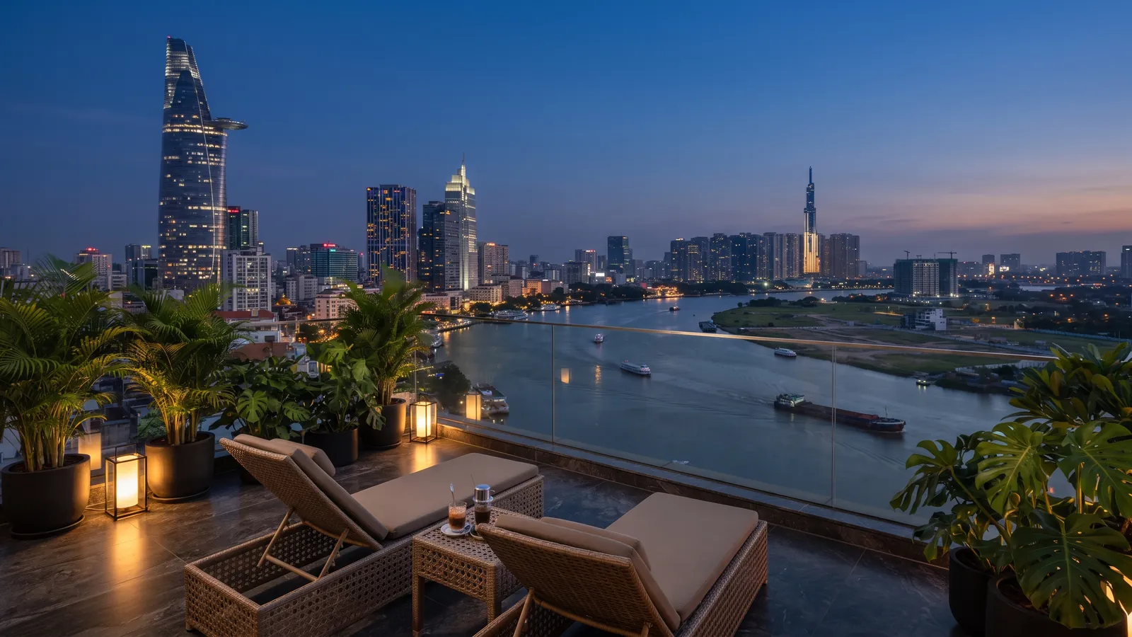 Saigon River skyline, Ho Chi Minh City