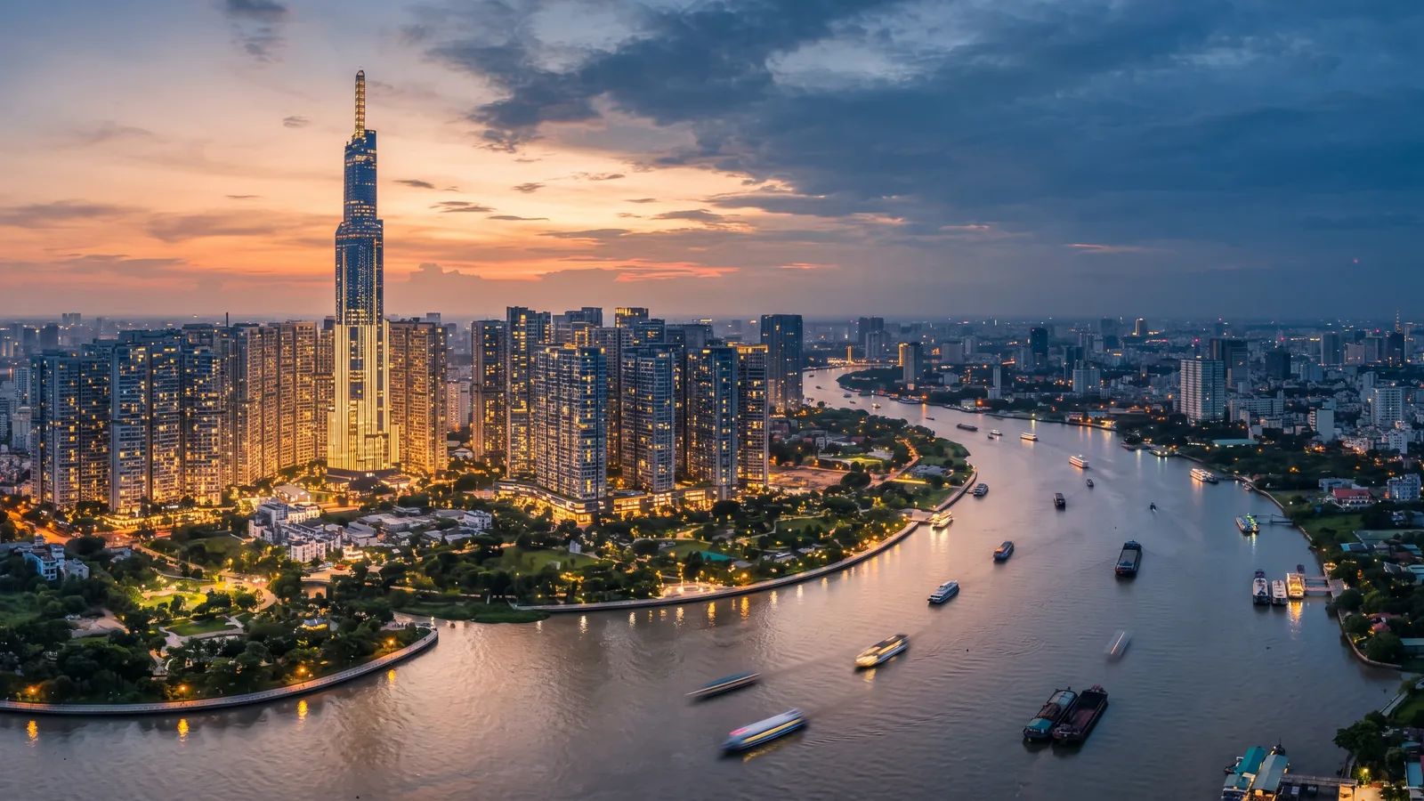 Landmark 81 and the Saigon River, Ho Chi Minh City