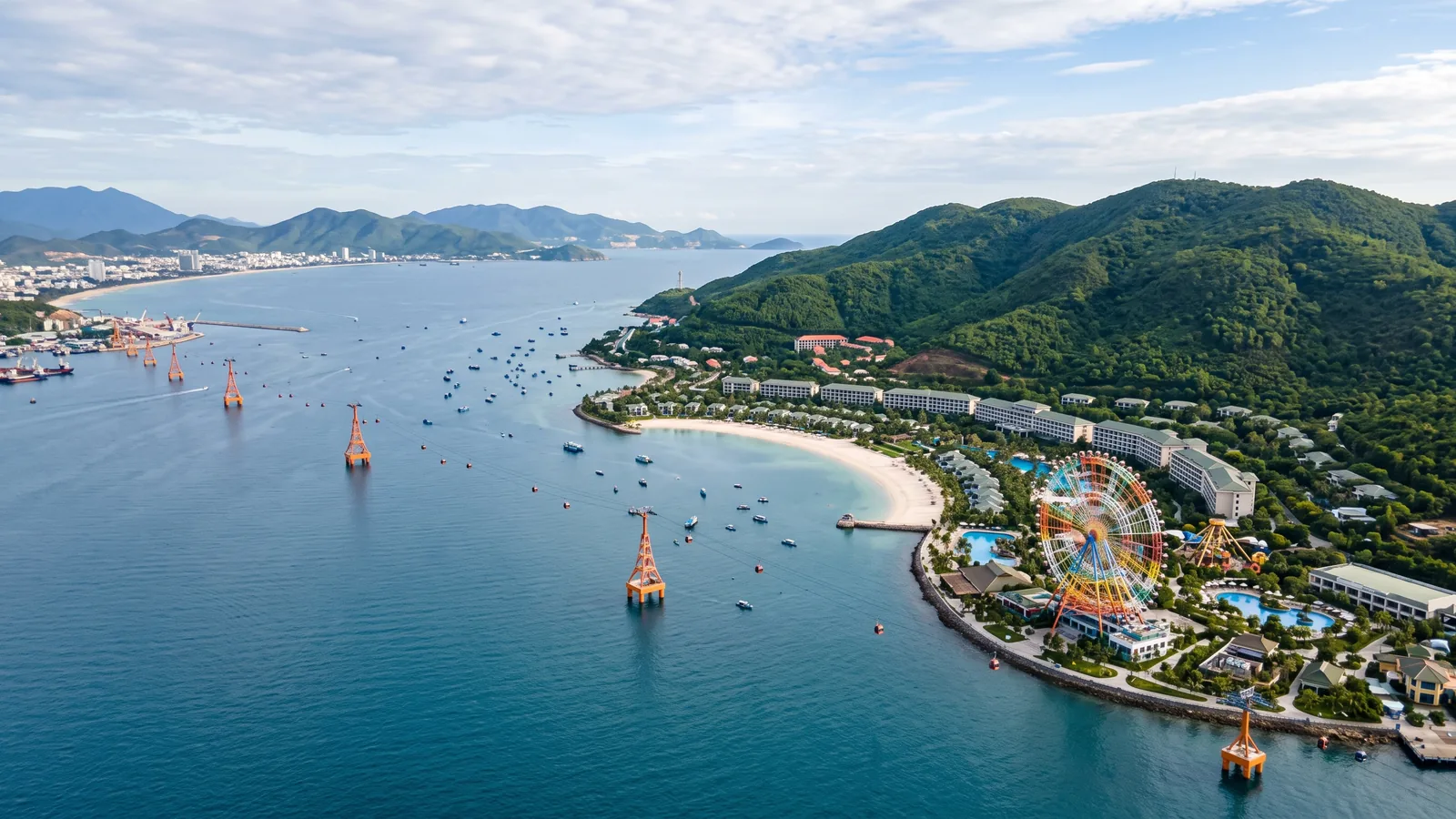 Cable car across Nha Trang Bay to Hon Tre island