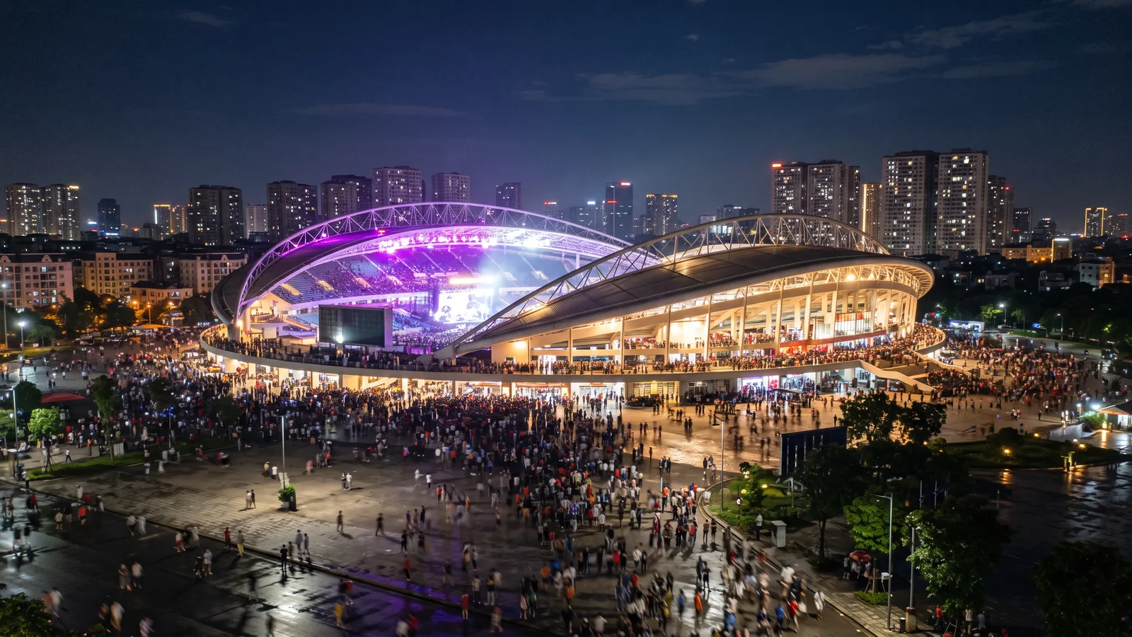 Concert night at a Hanoi stadium
