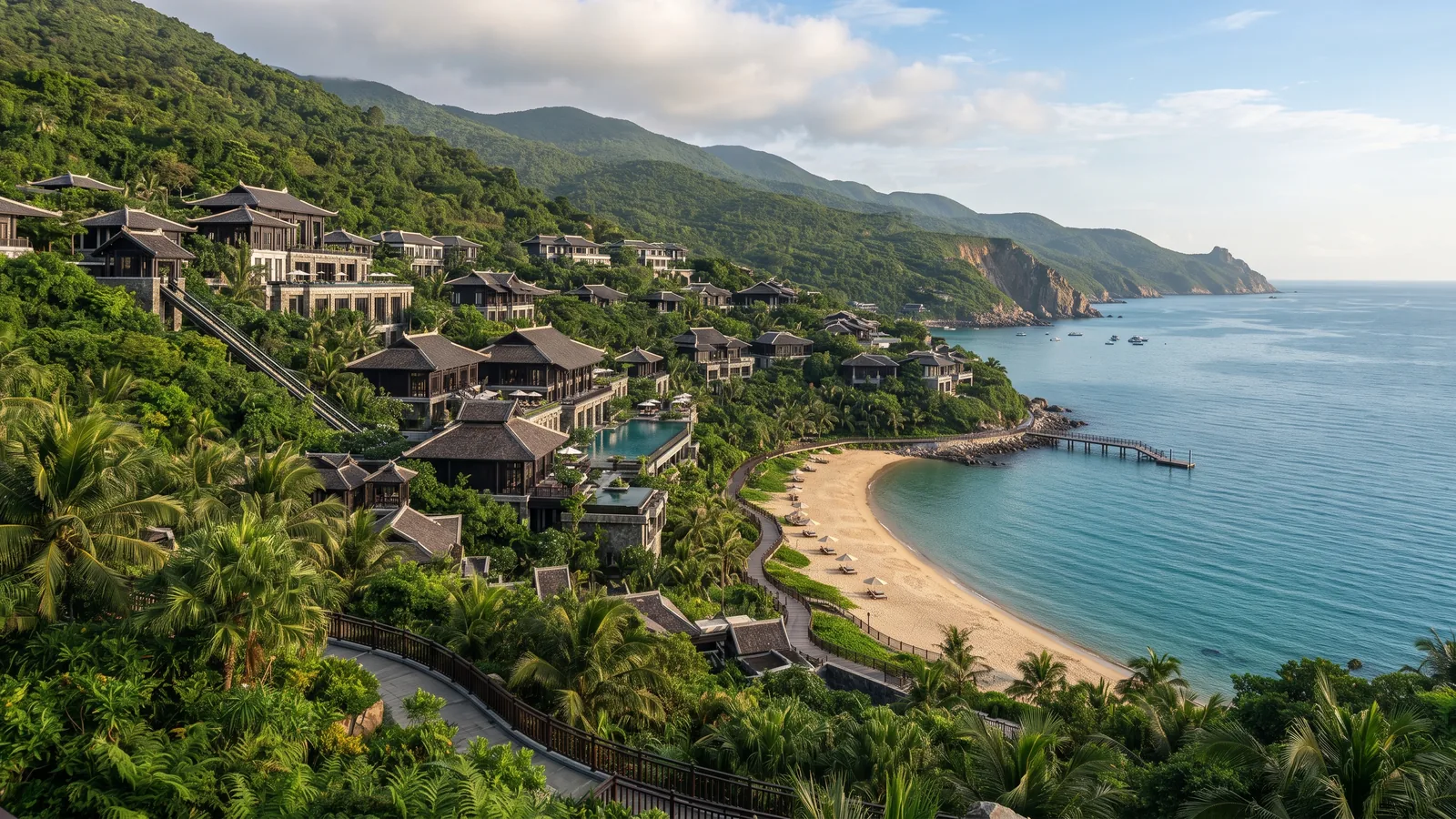 Hillside resort above a private bay, Son Tra peninsula, Da Nang