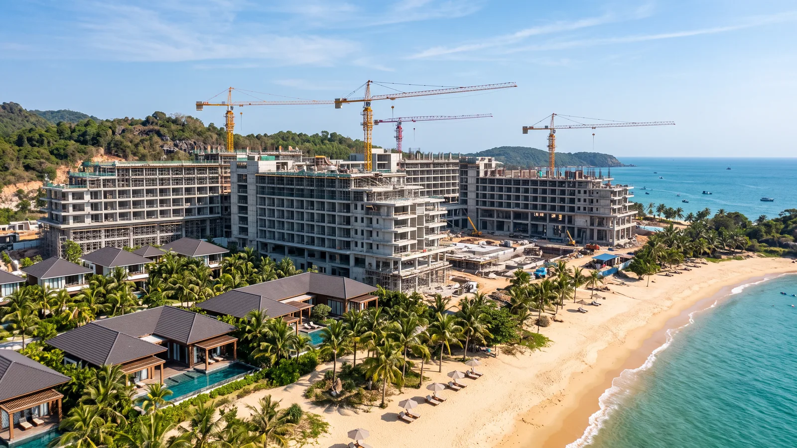 New beachfront resort complex under construction on Phu Quoc island