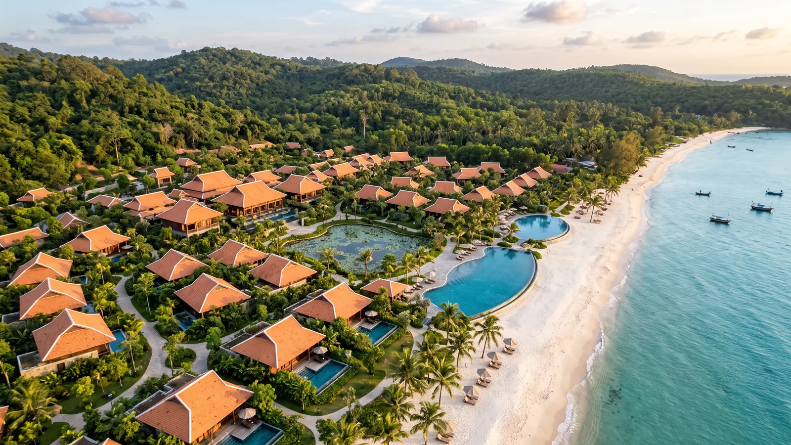 Low-rise village-style beach resort on the Phu Quoc coast